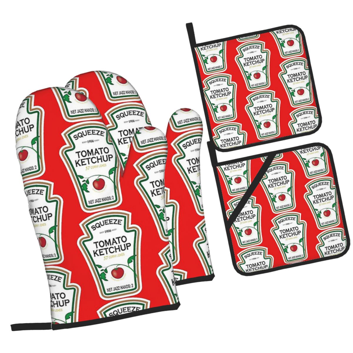 Kitchen.Baking Labels - Funny Ketchup Label Oven Mitts and
