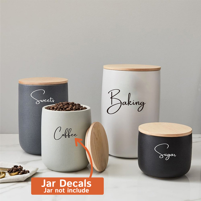 Kitchen.Baking Labels - Decal Only 8Pcs Kitchen Organization Canister