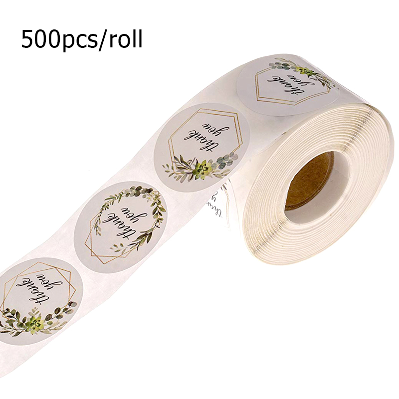 Kitchen.Baking Labels - 500pcs Thank you Roll Stickers Green