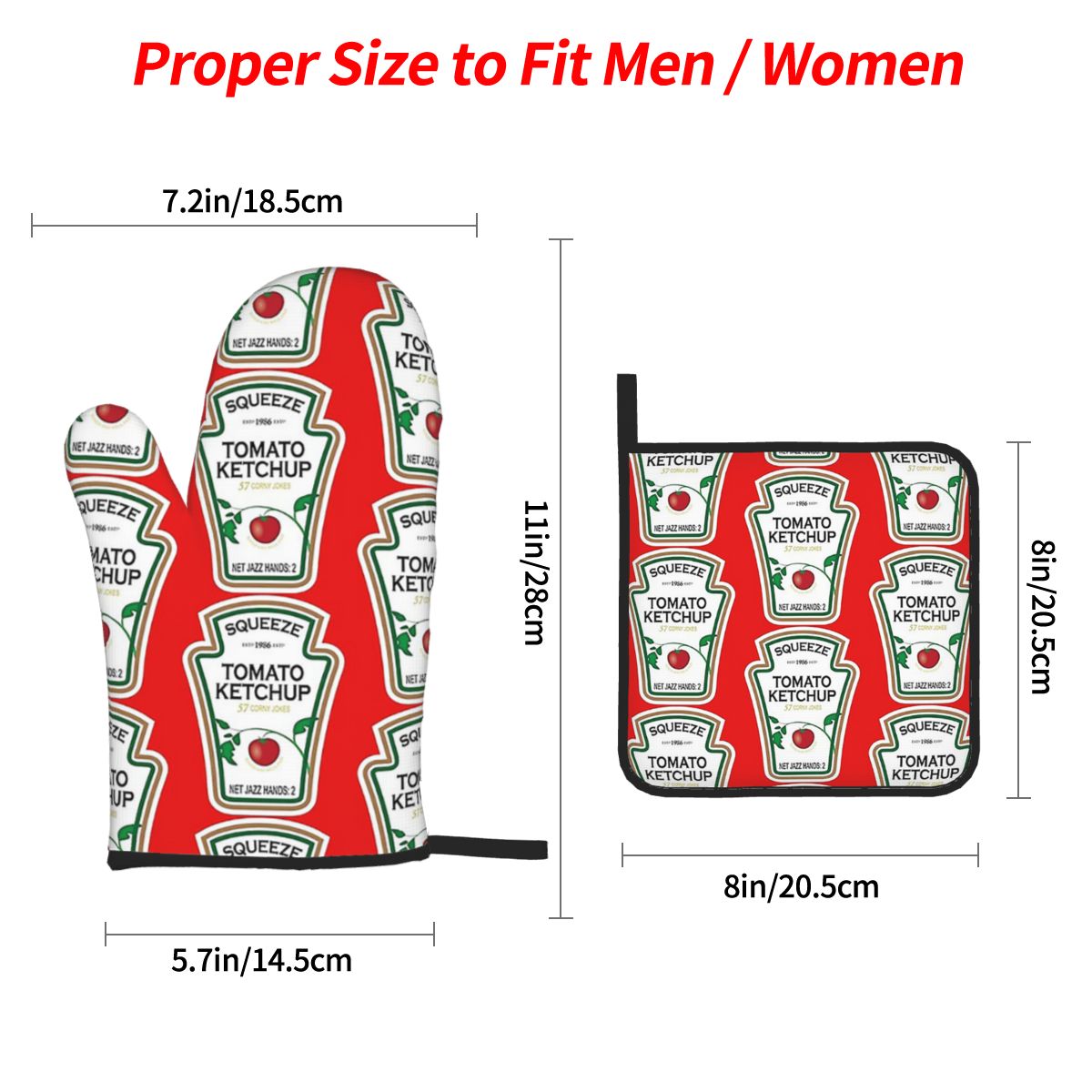 Funny Ketchup Label Oven Mitts - огляд і ціна Kitchen.Baking Labels