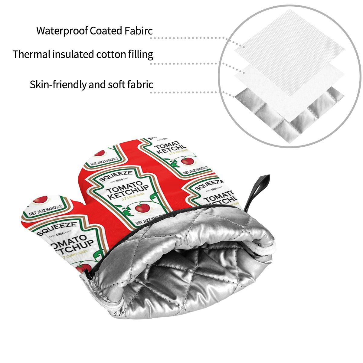 Funny Ketchup Label Oven Mitts - огляд і ціна Kitchen.Baking Labels