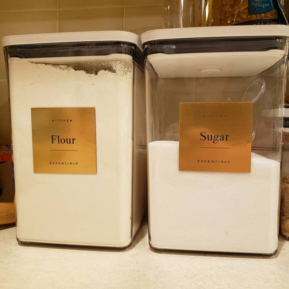 Waterproof Pantry Labels, Squa - огляд і ціна Kitchen.Baking Labels