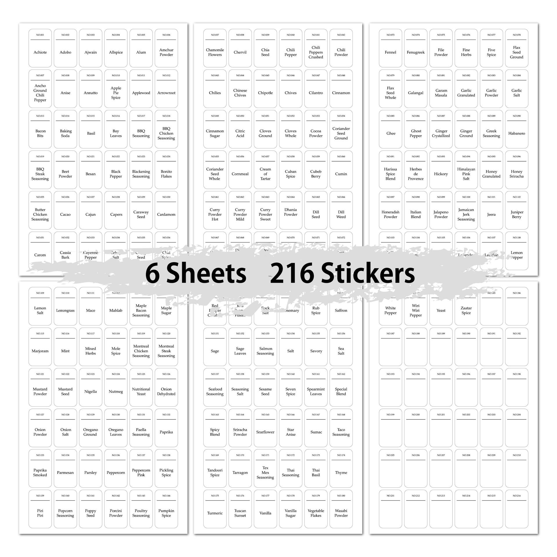 216pcs Kitchen Spice Jar Label - огляд і ціна Kitchen.Baking Labels
