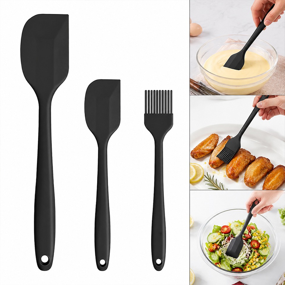 3PCS Silicone Spatula Set Non  - огляд і ціна Bread Baking Kitchen Utensils